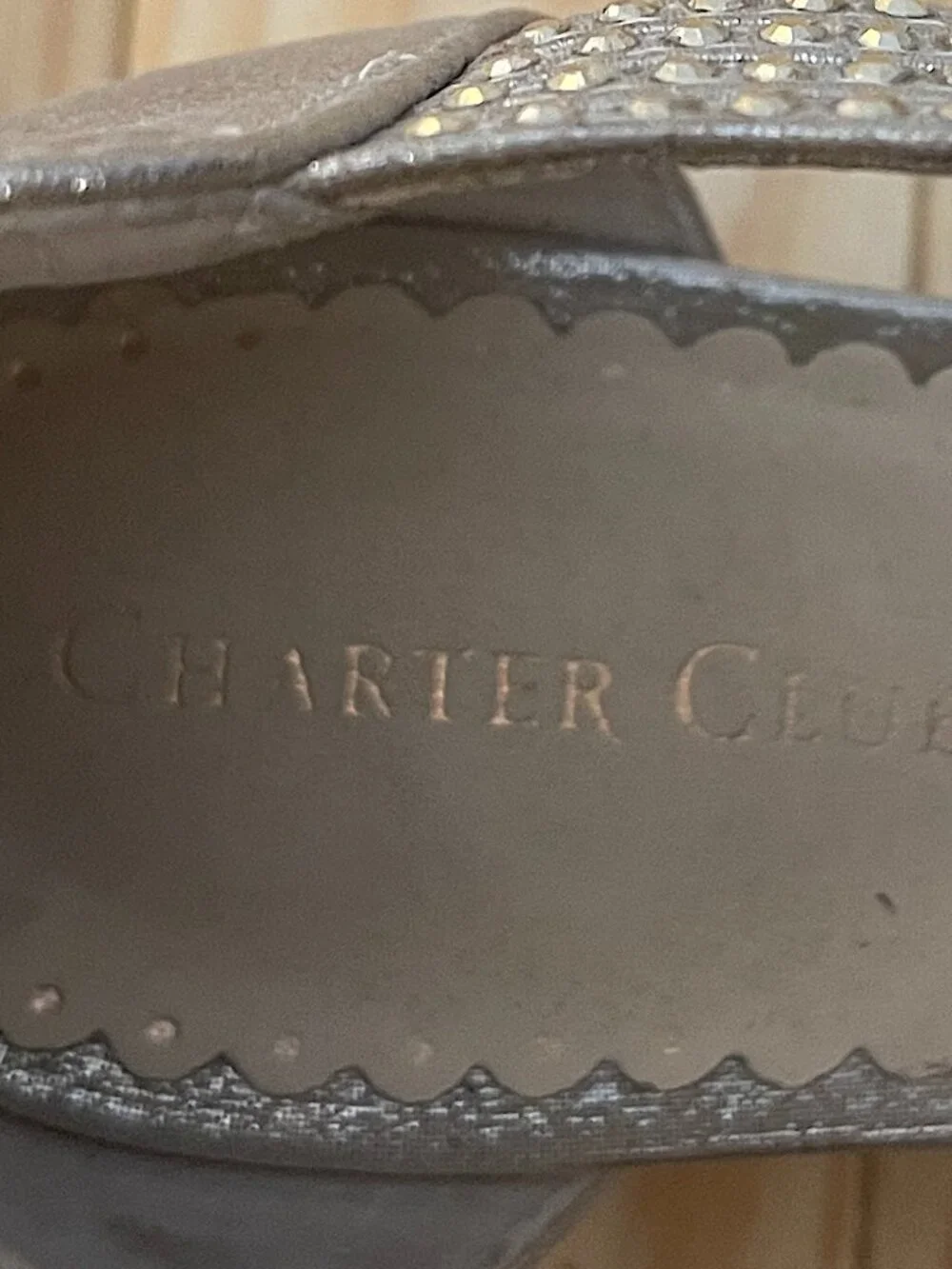 Women's Charter Club Gold/Champagne Wedge Sandals - 7.5
